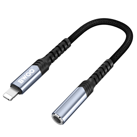 ADAPTOR AUDIO LIGHTNING - JACK 3.5MM - NEGRU