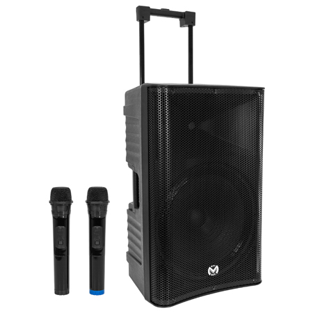 BOXA PORTABILA 15''/38CM 300W RMS TWS CU BT/USB + 2 MIC WIRELESS