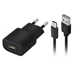 INCARCATOR RETEA 10W 1X USB 2A + CABLU USB-C