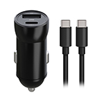 INCARCATOR AUTO 1XUSB 20W + 1X USB-C 60W + CABLU USBC - USB-C